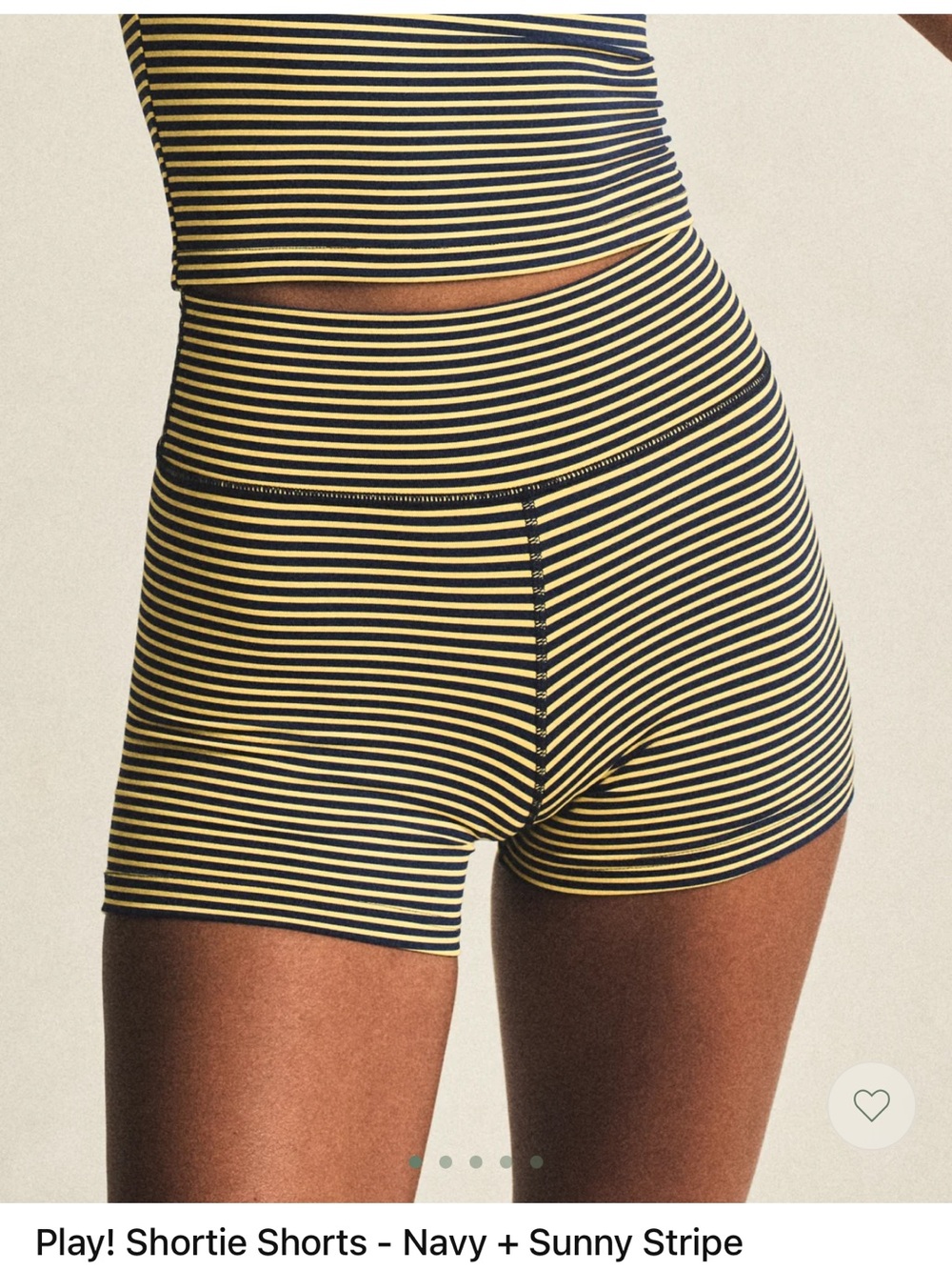Daily Drills Striped High-Rise Shortie — Navy & Sunny Yellow